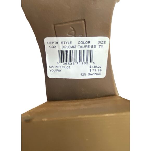 Charles David Women's Fashion Boots 7.5 Taupe Lace Up Point Toe NEW Block Heel - Picture 6 of 11